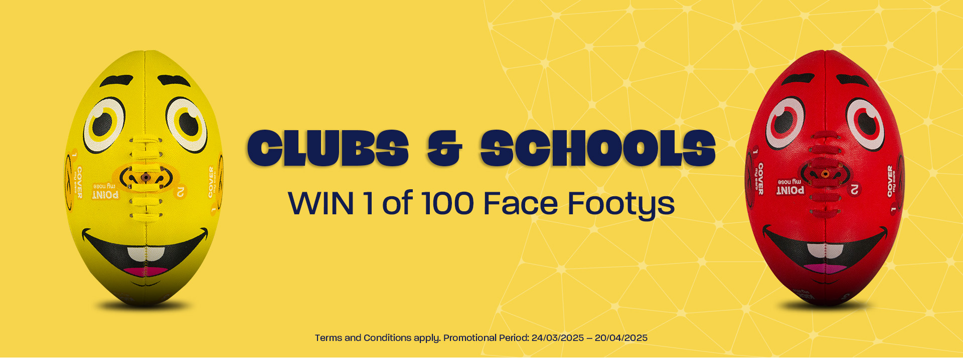 Win 1 of 100 Face Footys for you club or school